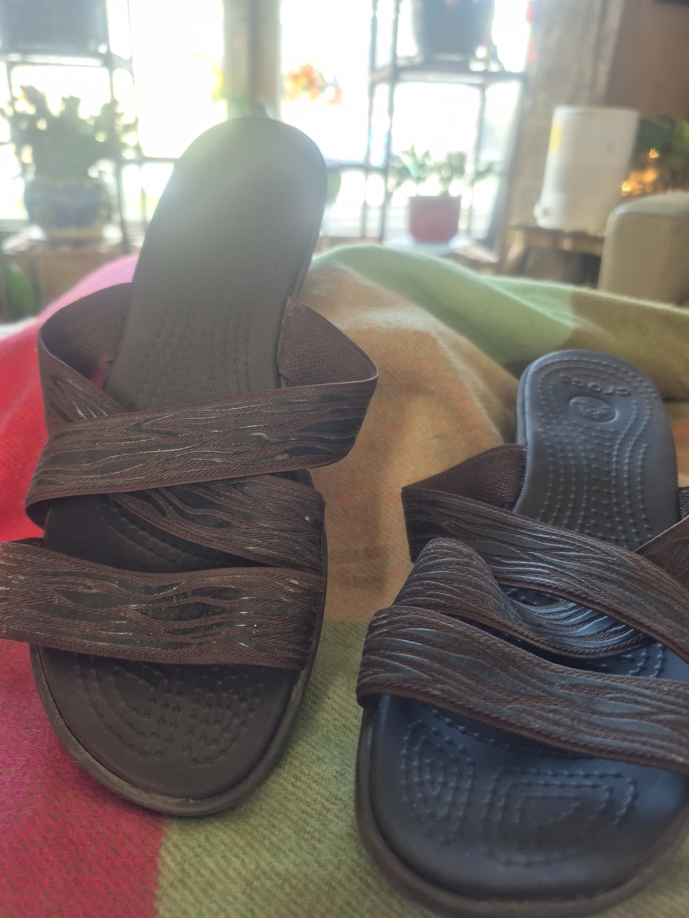 CROCS Brown Slip-On Sandal with Woven Straps